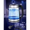 Hoffmans Wasserkocher, Glas, Hintergrundbeleuchtung, 2,2 Liter, Elektrischer Wasserkocher
