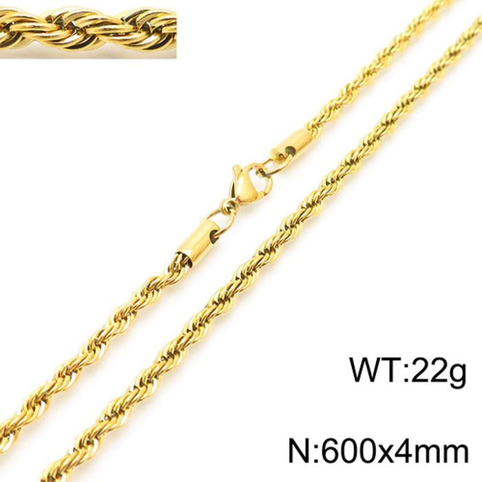 Jewelry Wind Twist Rope Chain Hiphop Hip Hop Electroplated Men'S And Women'S Titanium Steel Twist Chain