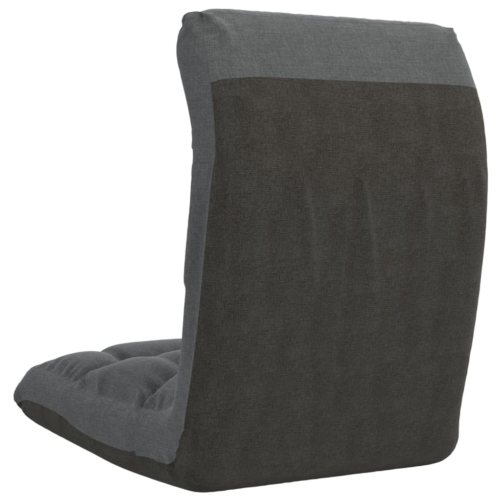 Floor Chair Foldable Light Grey Fabric