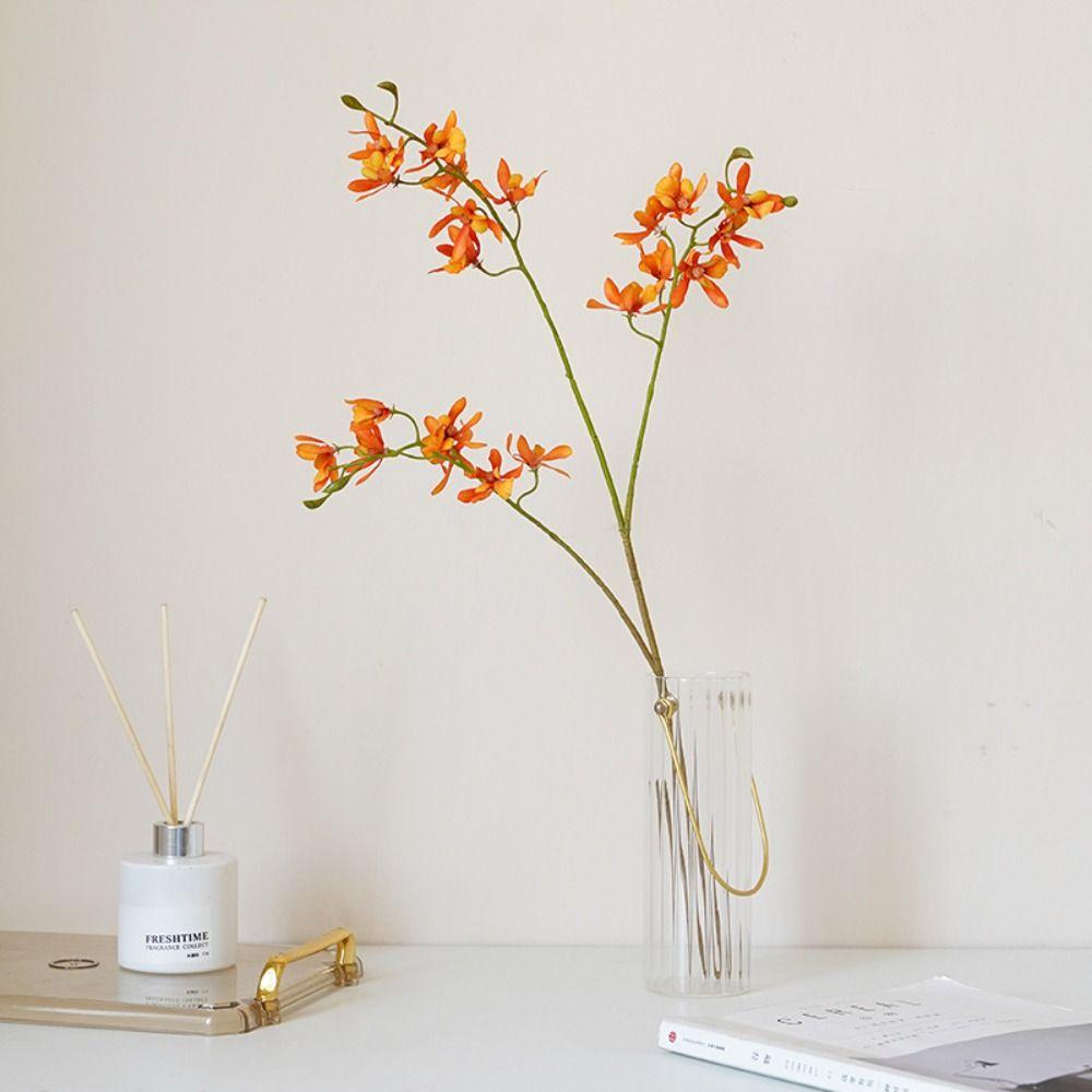 Realistic Artificial Papilio Orchid 3 Fork Simulation Phalaenopsis  Home Office Decor