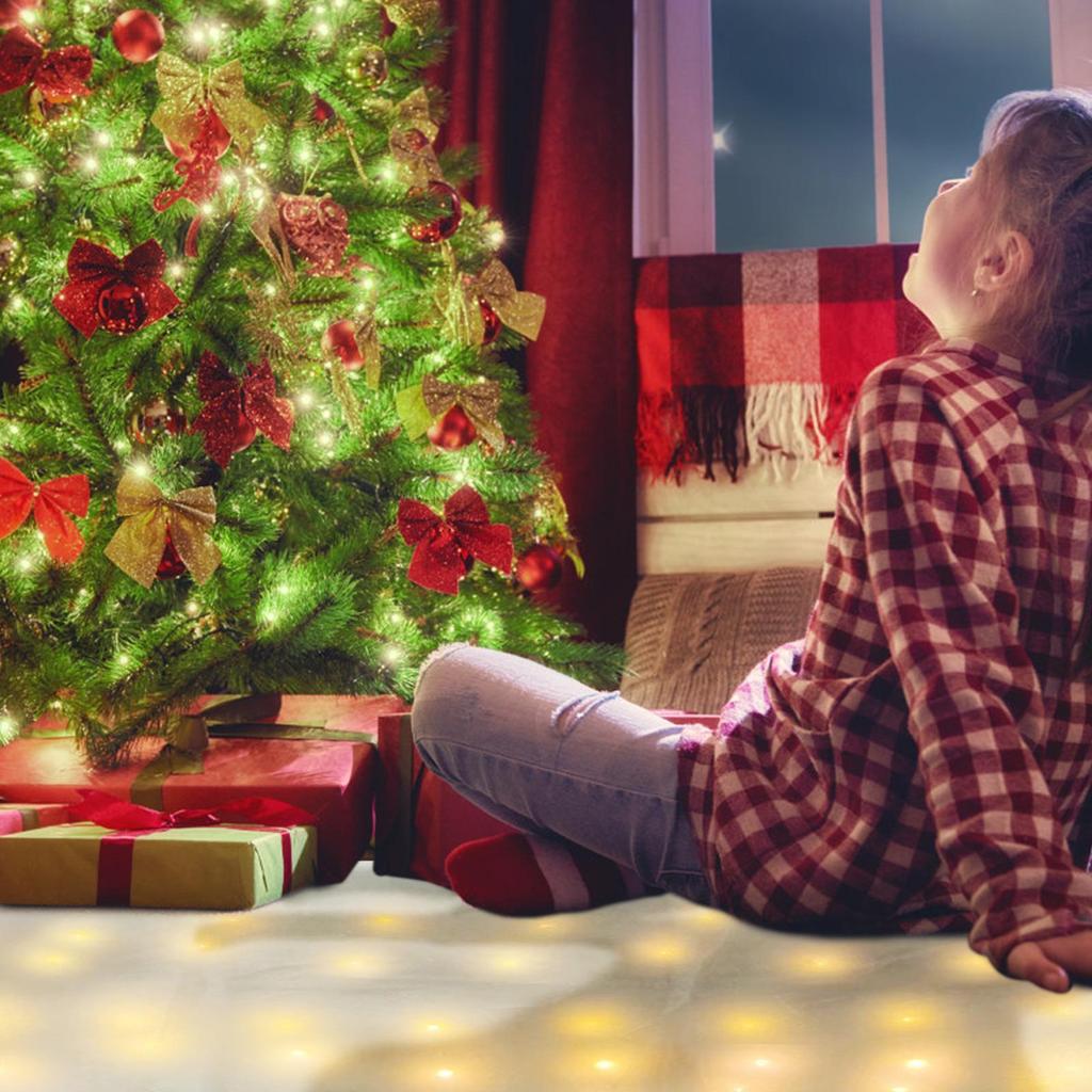 Christmas Snow Blanket With Led Light Christmas Village Snow Blanket With Lights Fake Mat Tablecloth Folding Spacious