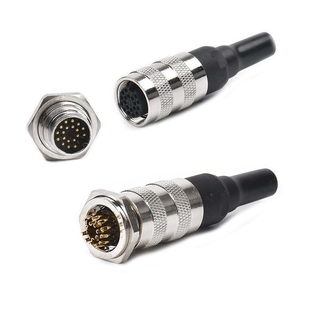 J09 Waterproof Female Plug Male Socket Aviation Connector M16 2 3 4 5 6 7 8 12 14 16 19 24 Pin Quick Sensor Signal Adapter