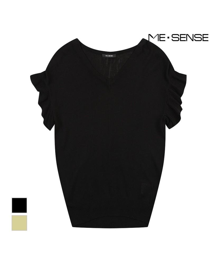 MESENSE V-Neck Wing Frill Knit_Mb36Kns333Z