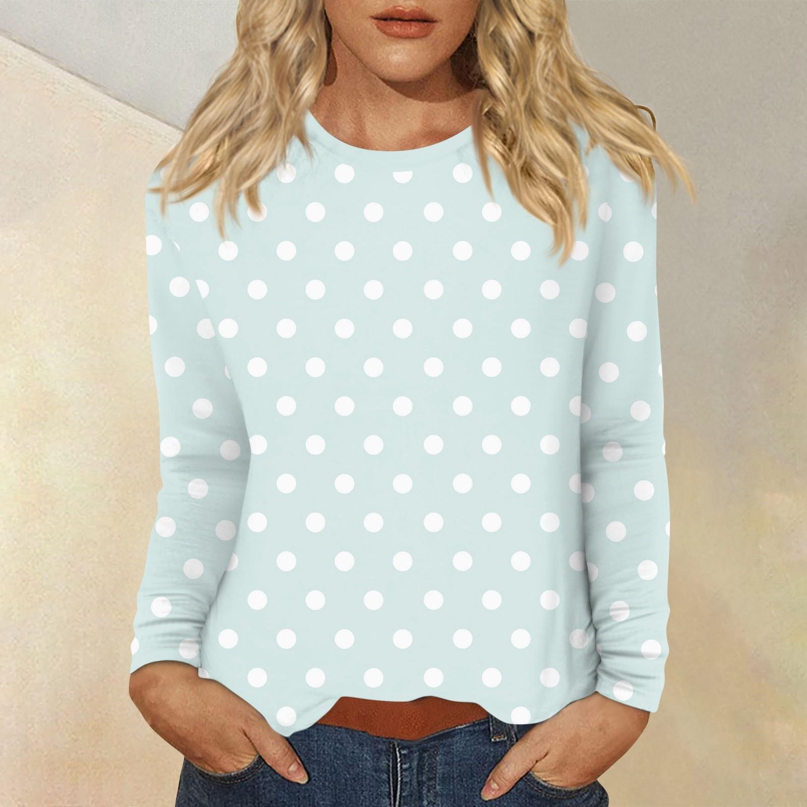 

Женский повседневный топ с длинным рукавом и принтом, с круглым вырезом S