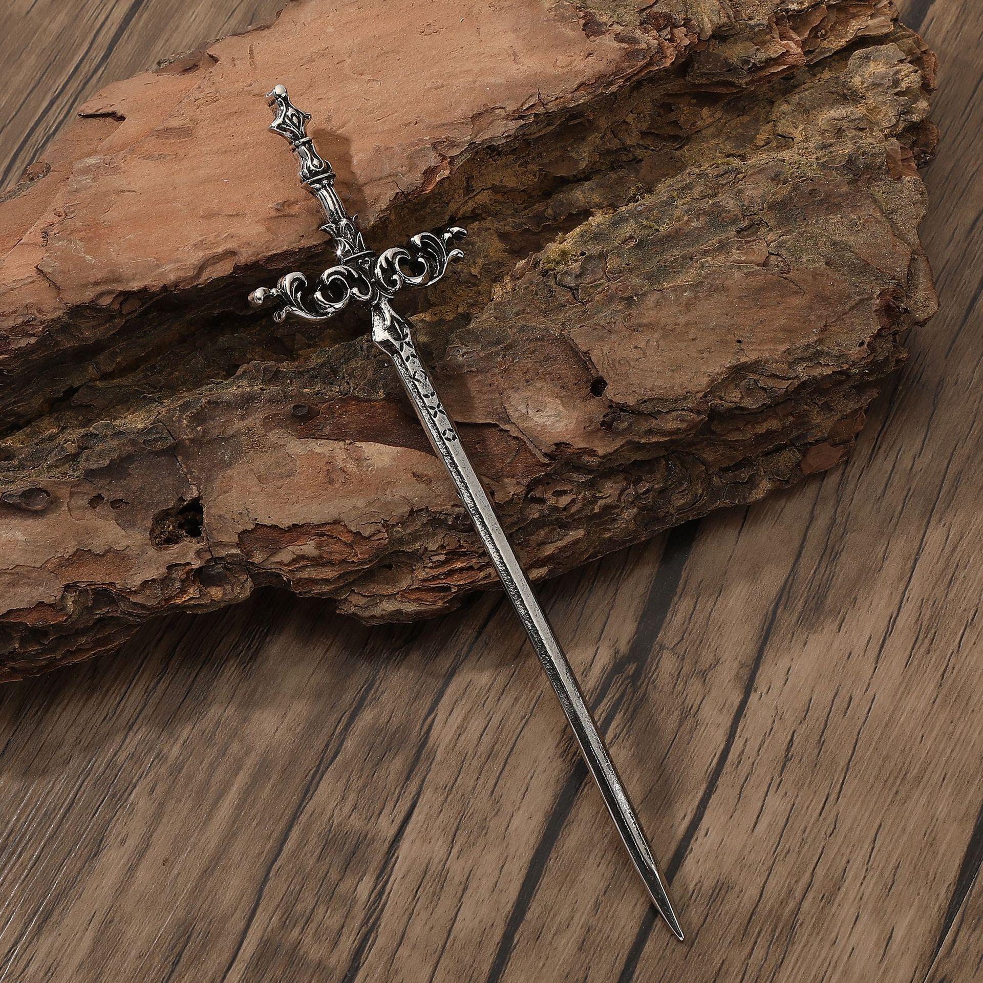 

Viking Style Sea Wave Rune Sword Hairpin – Retro Norwegian Party Jewelry