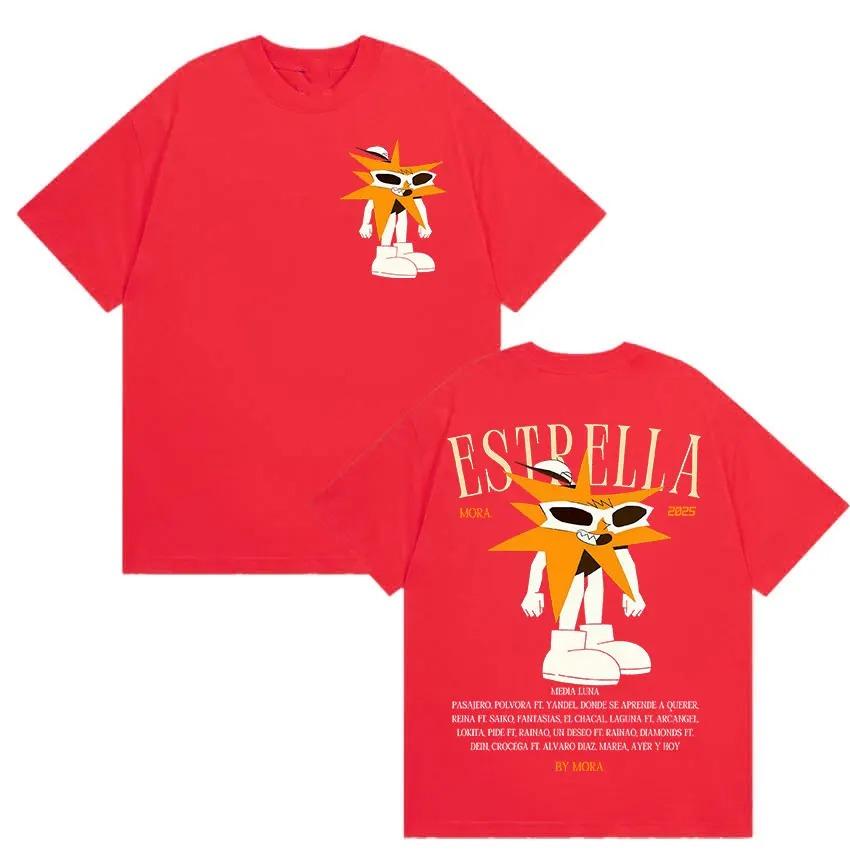 Rapper MORA Tour 2026 Merch T-Shirt Herren Damen Vintage Hohe Qualität Mode T-Shirts Hip Hop Kleidung Übergroßes Baumwoll-T-Shirt