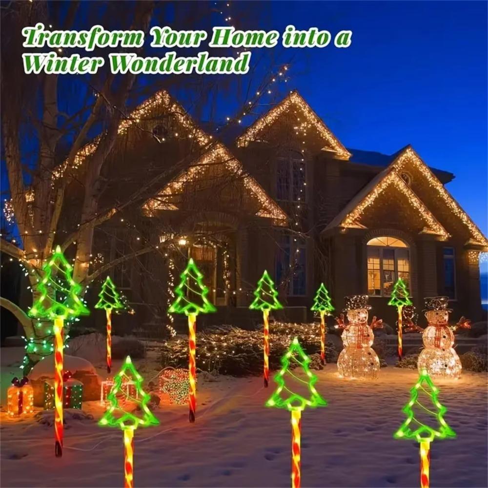 5 Peças/Conjunto 8 Modos Luz Solar de Bengala Doce de Natal Impermeável Luz Decorativa LED Jardim Pátio