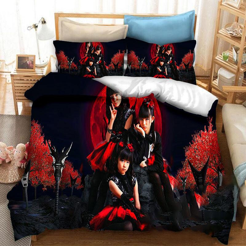 3d Printing BABYMETAL Rock Band 3pcs Bedding Set Boys Girls Twin Queen Size Duvet Cover Pillowcase Bed Kids Adult Home Textiles