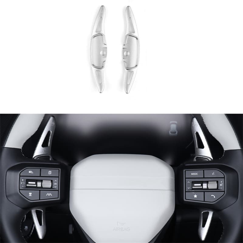 

For Kia EV3 2026 2026 2pcs Aluminum Red Silver Steering Wheel Shift Paddle Wheel Shifter Extension LHD/RHD серебряный