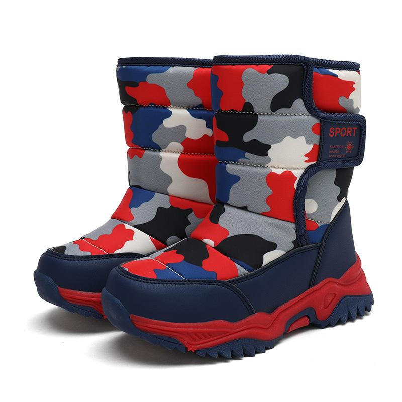 Kids Winter Boots Fashion Convenient Outdoor Thick Sole with Plush Insulation Boy's Snow Boots High Top Cotton Shoes