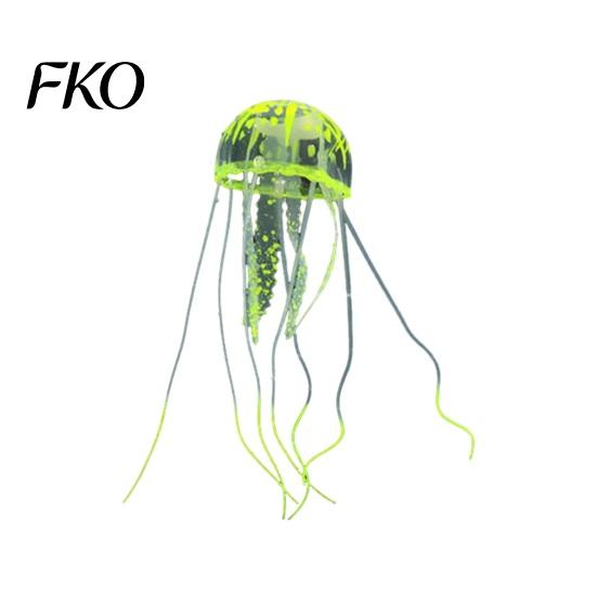 Ungiftiges Aquarium-Dekorationsobjekt, künstliche Qualle, weiches Silikon, fluoreszierend, realistisch, schwimmende Qualle für Meerwasseraquarien, sicheres Fischbecken