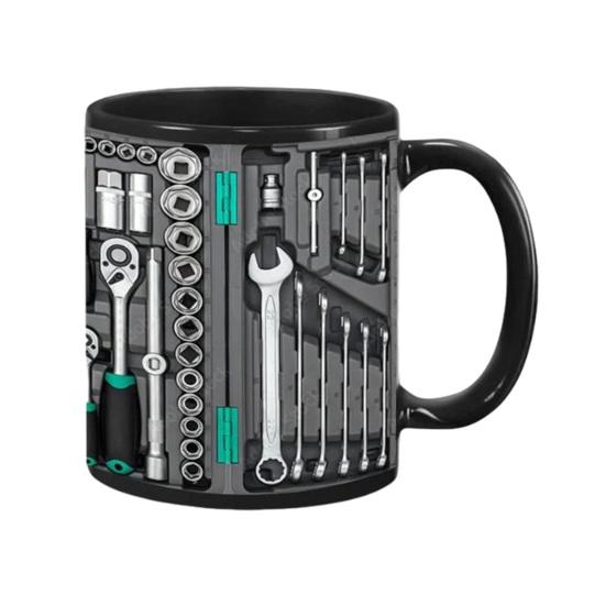 Mechanic Toolbox Ceramic Mug Large Capacity Coffee Cup Dishwasher & Microwave Safe Handcrafted Drinking