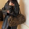 Yogodlns Leopard Print Canvas Shoulder Bag Fashion Large Capacity Tote Bag Woman Handbag for Daily Commute High Quality Bag