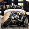 Motorrad-Fahrer-Bettbezug-Set, Queen-Calico-Twin-Size-Bettbezug, Bettwäsche-Set, Einzel-, King-Size-Bettbezug aus weichem Polyester