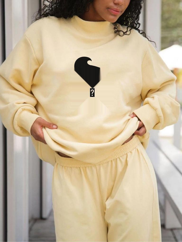 Trendy Women's Mid-High Neck Long-Sleeve Sweatshirt – Versatile and Casual for Spring and Autumn