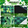St. Patrick's Day Kitchen Rugs Sets of 2 Lucky Shamrock Gnomes Kitchen Mat St Patricks Day Floor Decorations Non Skid Washable Buffalo Plaid Mats for