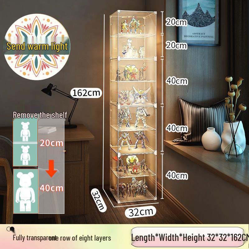 Transparent Lego Brick Display Cabinet: Dustproof Acrylic Storage for Figurines