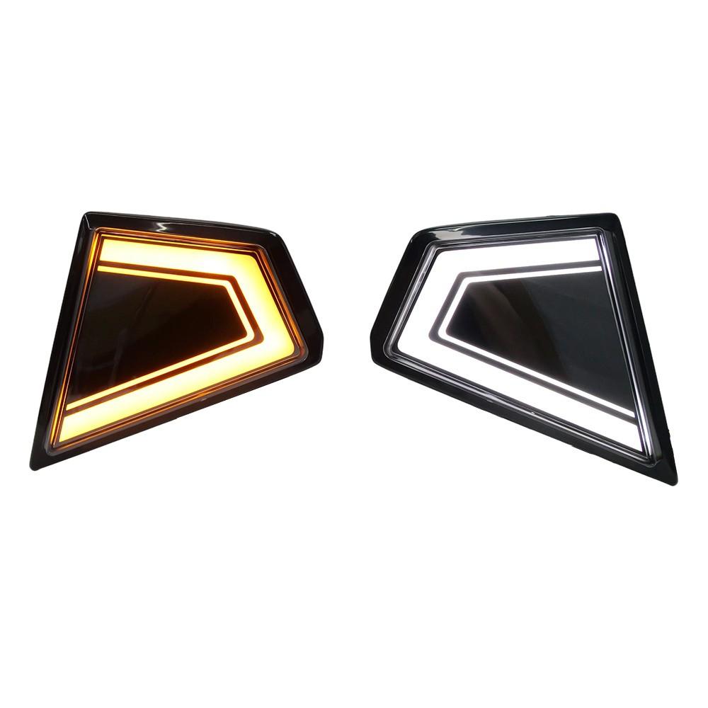 2-Color Front Bumper Side Grill Replacement Upgrade LED Daytime Running Lights with Turn Signals For Toyota Hilux Travo Overland, Rogue 2026+