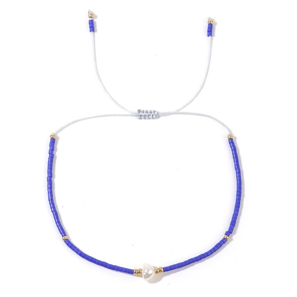 Retro Colorful Seed Bead & Faux Pearl Adjustable Bracelet - Trendy Hand-woven Jewelry for Women