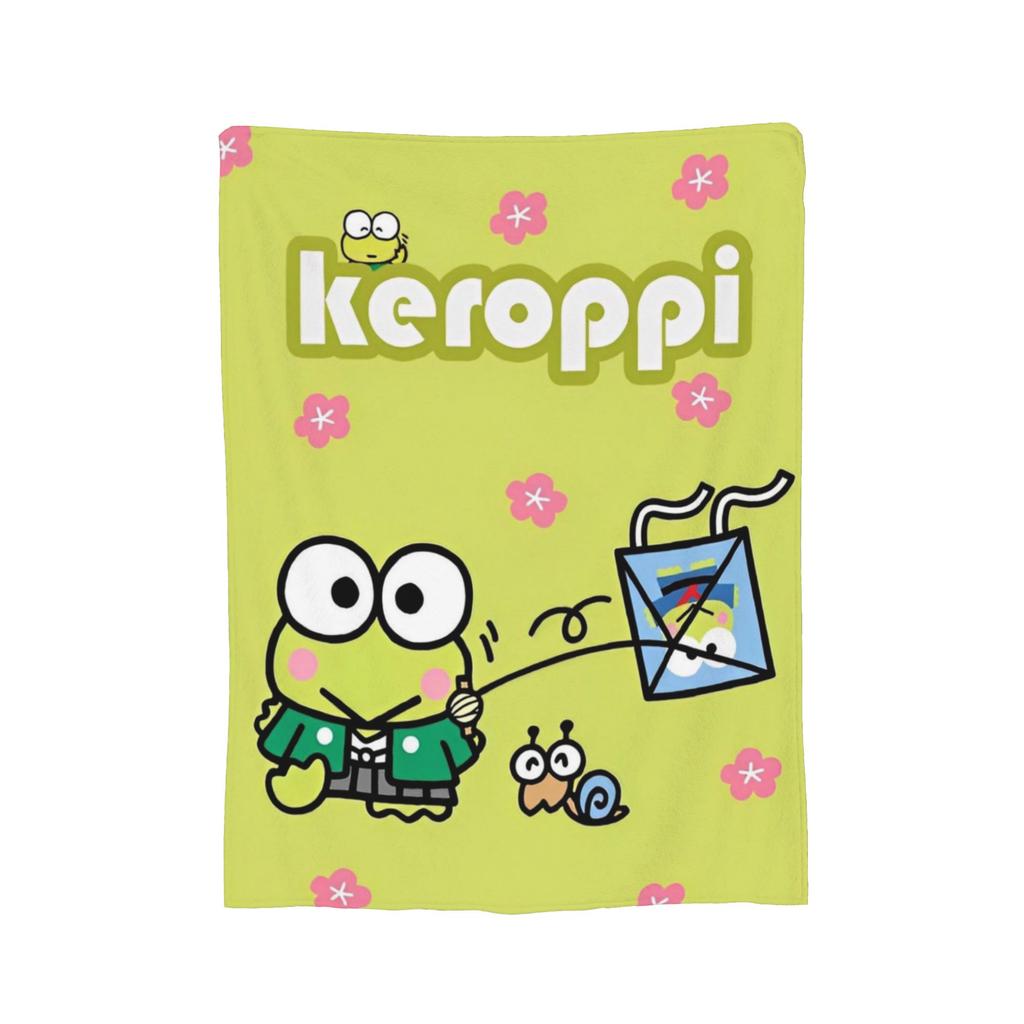 Keroppi Flannel Blankets Anime  Fashion Throw Blankets for Home 125*100cm Bedspread,