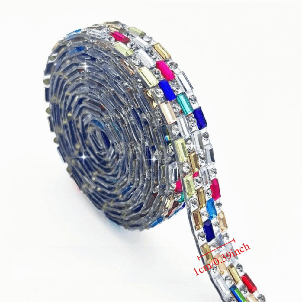 3 Yards Self Adhesive Rhinestone Strip Flexible Shiny Rhinestone Tape DIY Decoration Decorative Apparel Accessory Shoes Decor
