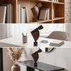 Metal Sculpture with Marble Base Sculptural Statue Statement for Study