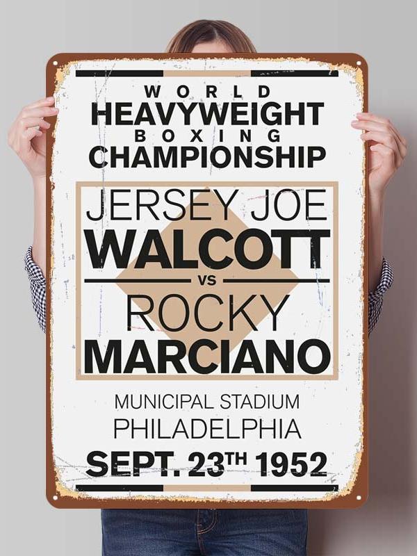 Rocky Marciano Bokser Metalowe Plakaty Vintage Dekoracja Wnętrz Niestandardowe Bokserskie Metalowe Tabliczki Cyny do Dekoracji Ściennej Retro Dekor