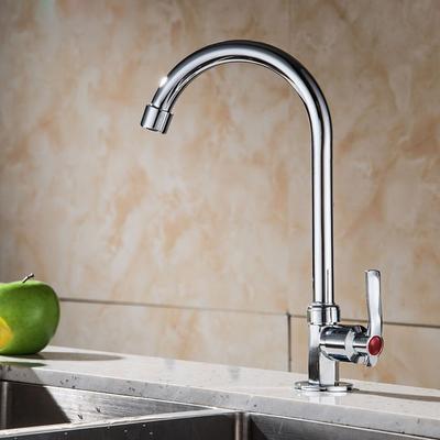 ZincAlloyHexagonalSingle Cooled Kitchen FaucetSingle Cooled Vegetable Basin Sink, 360 ° Rotating Faucet