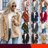 Women Elegant Faux Fur Jackets Female Fashion Double-breasted Teddy Coats Autumn Winter Warm Soft Overcoats Oversized Outwear