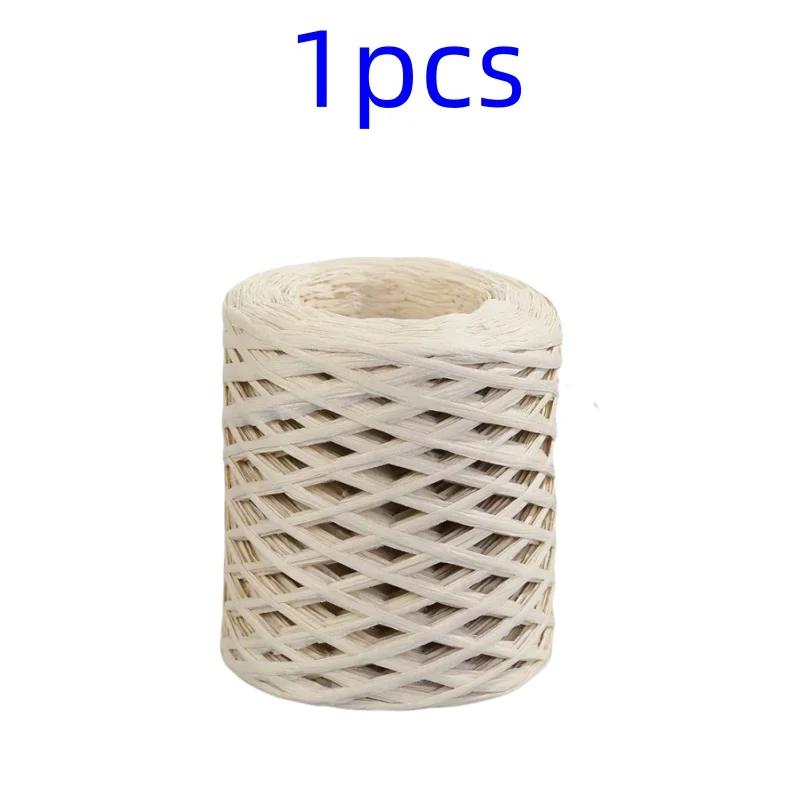 2025 200M Natural Raffia Straw Yarn For Knitting Crocheting Paper Threads DIY Handmade Summer Sunhat Beach Bag Freeshipping