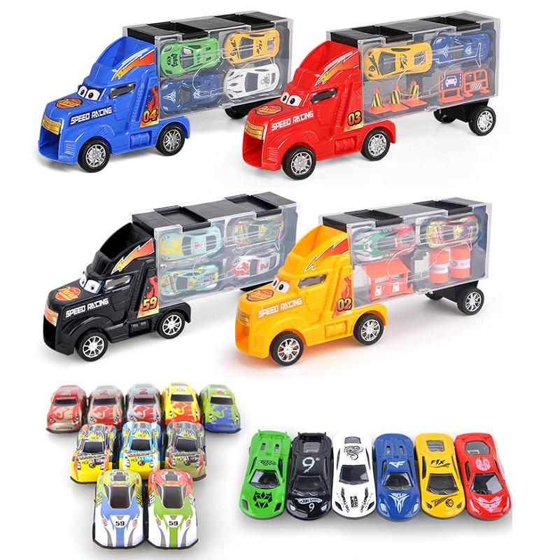 Toy Truck Carrier 4 Mini Cars Play Set Transport Car Toys Lorry Truck Kids Toy