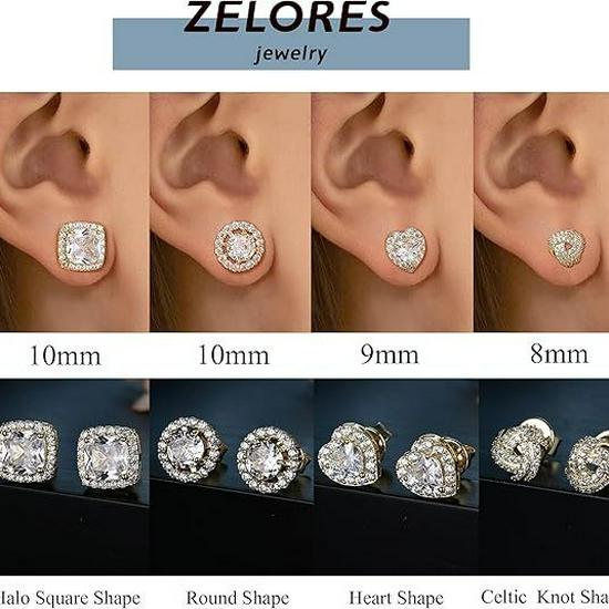 Elegant Rose Gold & Yellow Zircon Square Stud Earrings - Perfect Christmas Gift