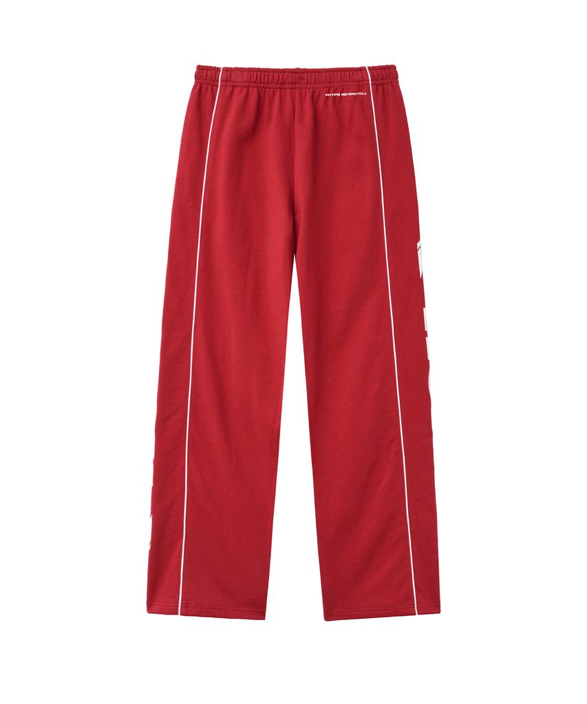 PHYPS MOTORCYCLE Racing Piping Sweatpants Red