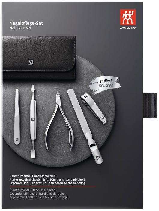 Coffret de manucure - zwilling - 97436-004-0 - 5 accessoires - acier inoxydable - noir