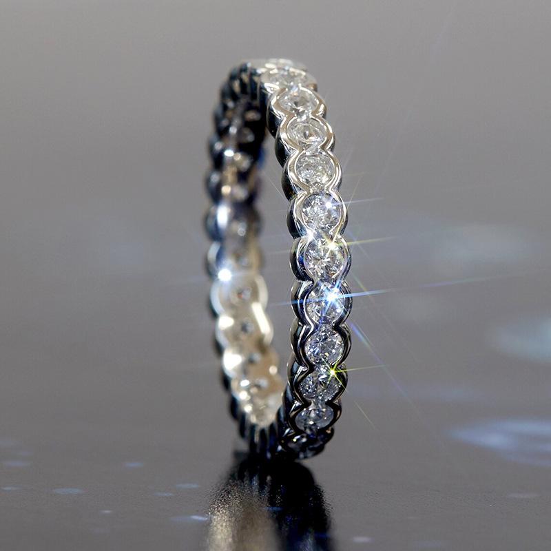 

2026 New European and American Simple Circular Ring Women s Circular Zircon Inlaid Zircon Daily Matching Fashion Ring 6