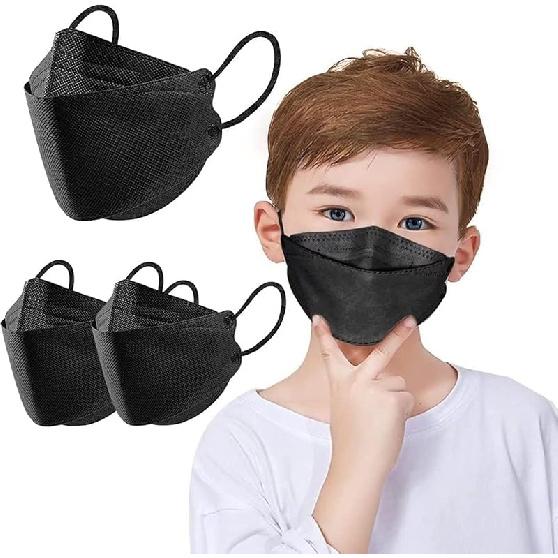 Face Mask for Kids 50 PCS, 4 Layer Disposable Face Masks for Children, Grey Masks