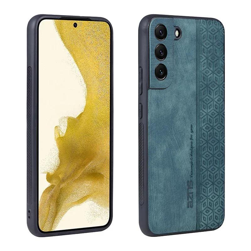 Luxury 3D Embossed Leather Case for Samsung S 20 21 FE 21 22 Ultra 20 Lite Skin Feel Soft Edge Rugged Bumper Back Cover Funda
