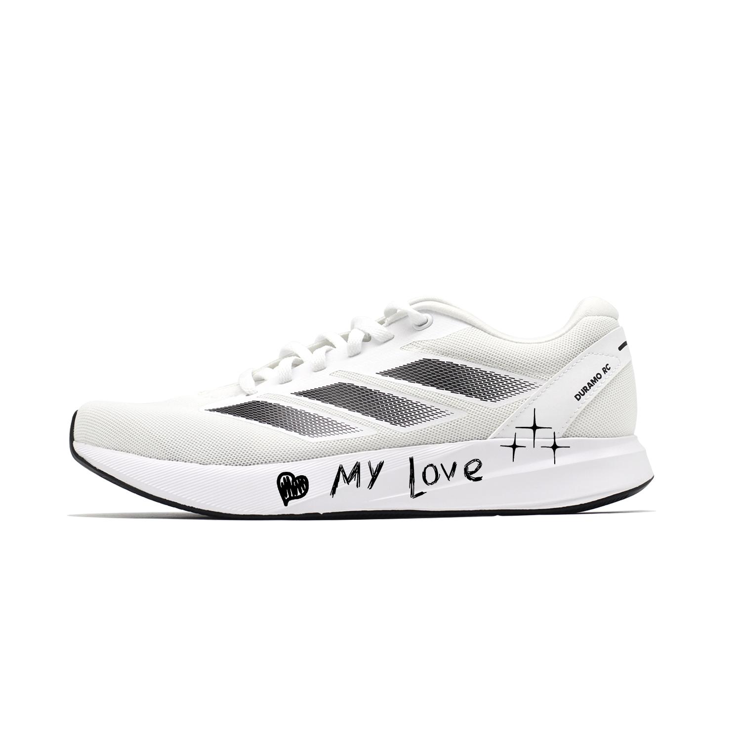 

Adidas Duramo RC Slip Resistant, Abrasion Resistant, Breathable Low top Running Shoes Unisex White Black ID2702(Team140-) 39⅓