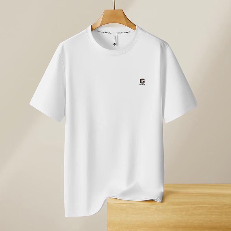 Dibenze Men's Plus Size Cotton Blend Short-Sleeve T-Shirt