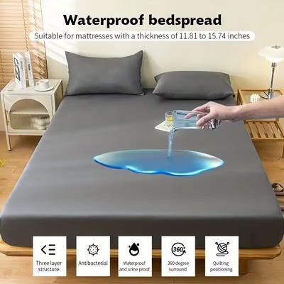 Lenzuolo con Angoli Impermeabile Copriletto Proteggi Materasso per Letto Singolo Matrimoniale King Queen Size Lenzuola Copriletti Regolabili Antiscivolo