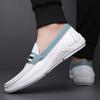 Men's Shoes Genuine Leather 2024 Summer New Soft-soled Breathable Casual Little White Shoes Men's Fashion Versatile Youth Doudou Shoes