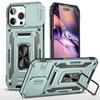 Military-Grade Armor Phone Case with Slide Camera Cover & 360° Rotating Magnetic Stand for iPhone 16 15 14 13 Shockproof Hybrid Car Mount Compatible