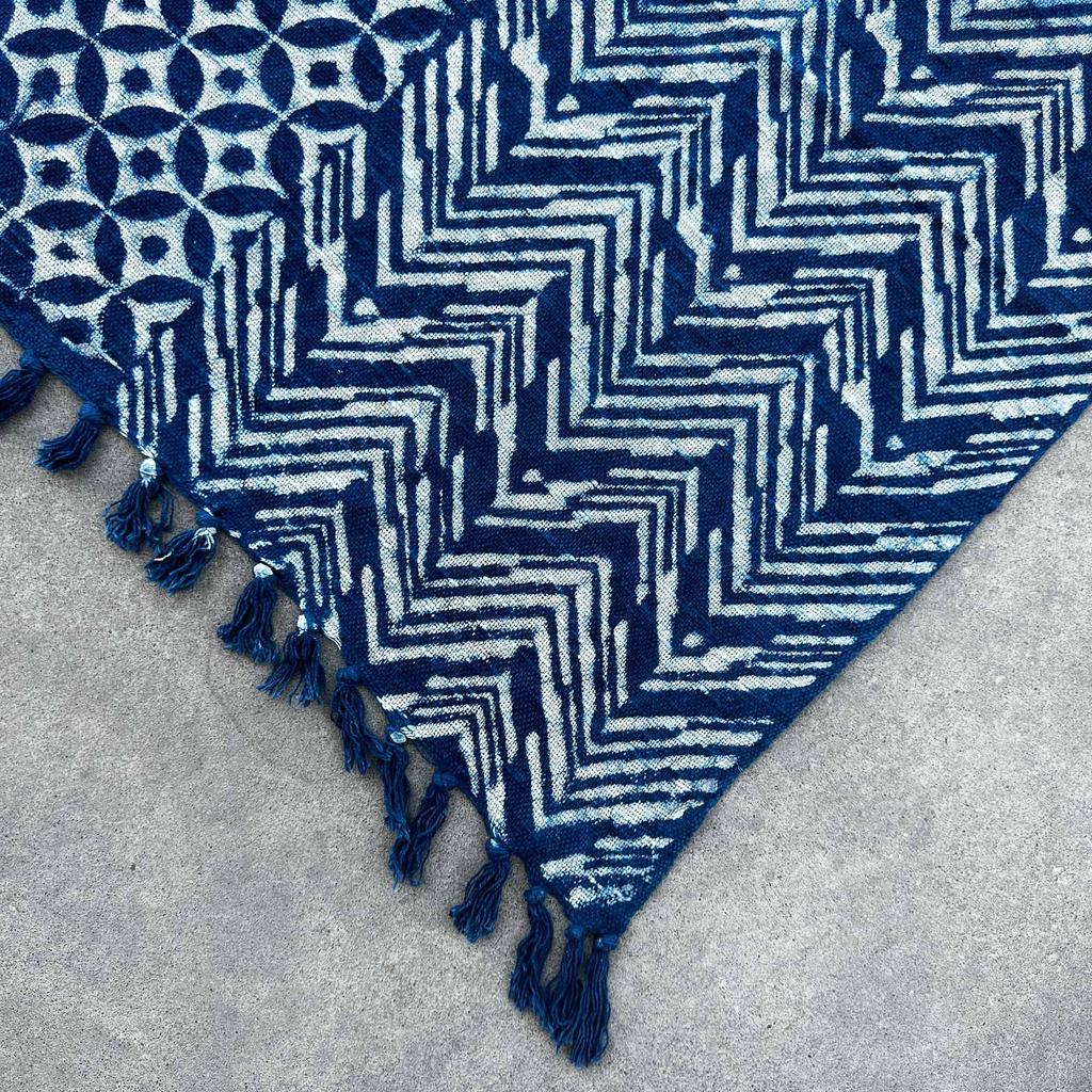 Indigo Throw Blanket 170x120cm Namoona Waves