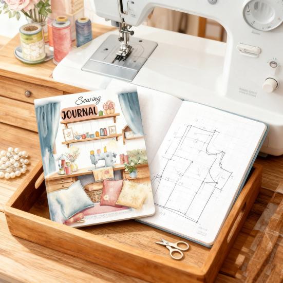 Sewing Project Journal Thick Paper Log Book for Daily Quilting & Stitching Records Personal Diary Project Notes Gift for Sewing Enthusiasts