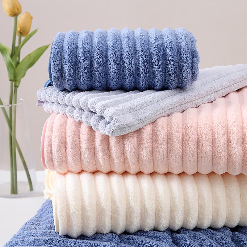 Changbaosen Coral Fleece Wave Pattern 3-Piece Towel Set