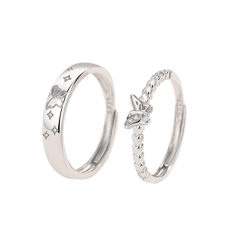 Tichya Butterfly Best Friend Adjustable Ring - S925 Sterling Silver, Fashionable & Versatile