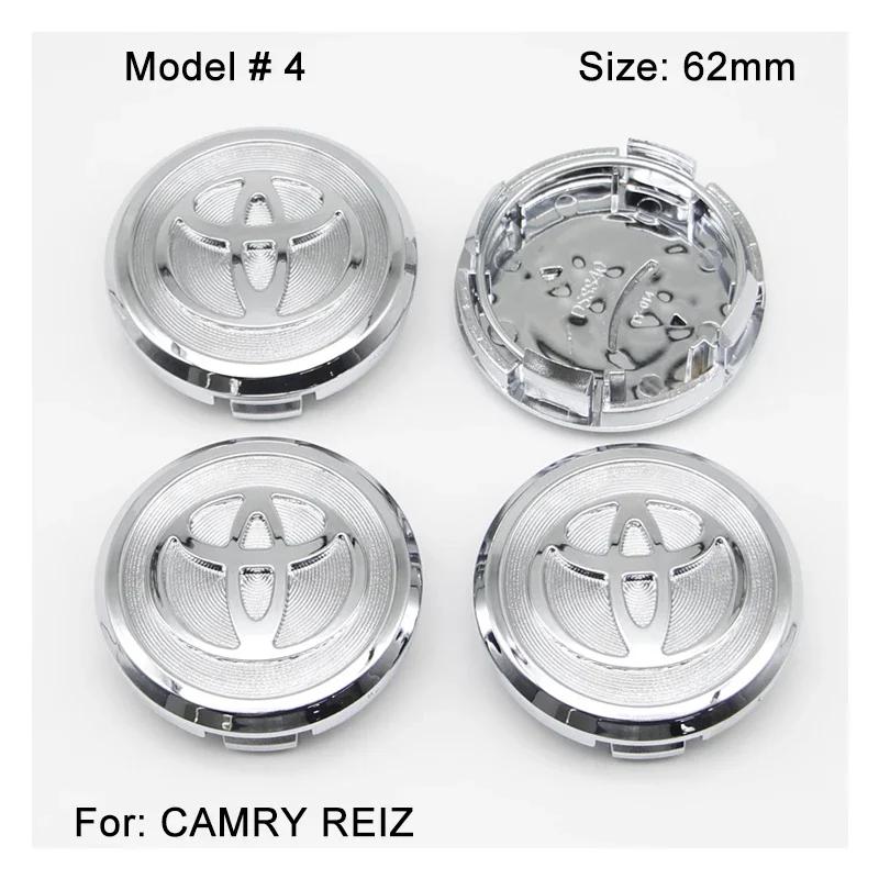4Pcs 57/62mm Car Wheel Center Hub Cap Rim Cover For Toyota Corolla RAV4 LEVIN Yaris C-HR Camry Prado Prius Car Auto Accessories