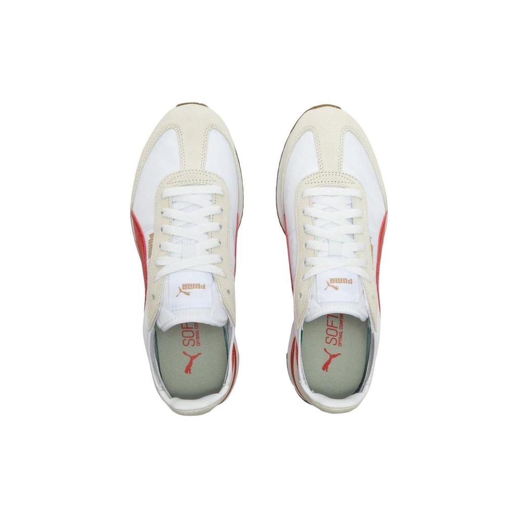 Puma R78 Wind Nylon Unisex Low Top Casual Shoes White And Red Leather Stylish Versatile 392901-05