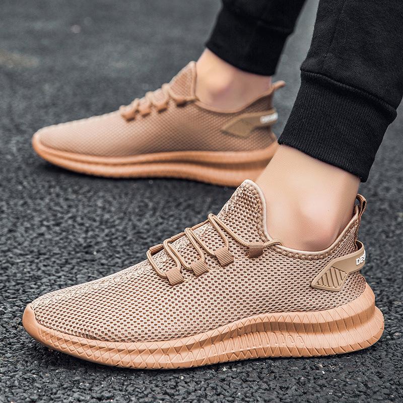 

2025 summer new men s casual breathable mesh lightweight fashion trend versatile men s sports shoes 39 коричневий