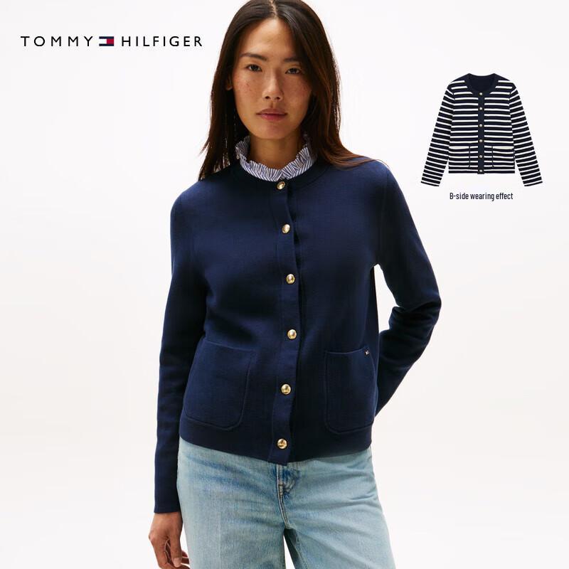 Tommy Hilfiger Women's Reversible Round Neck Knit Cardigan